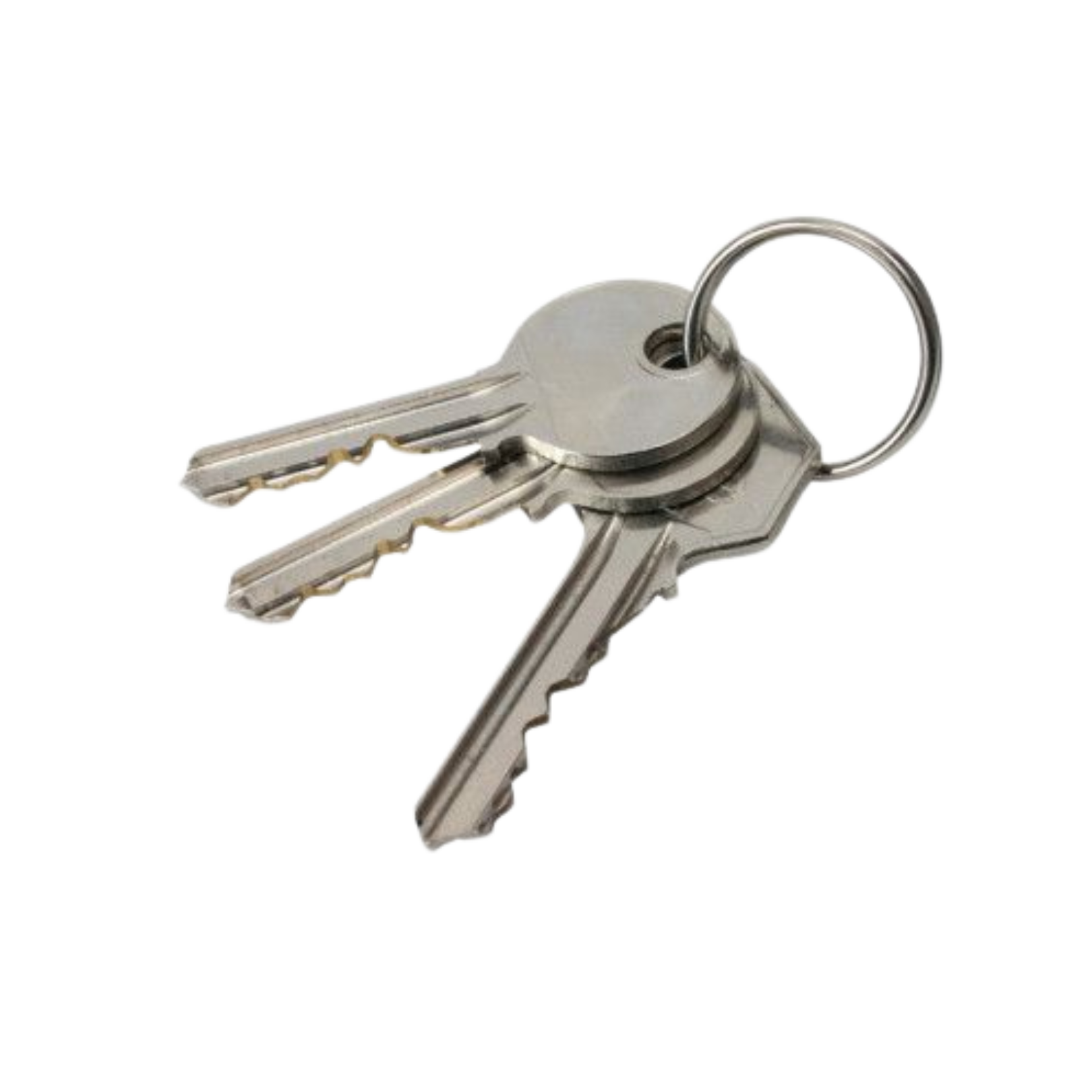 three silvr keys on a ring